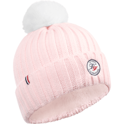 BONNET Le Vent à La Française ROSE pompon fourrure