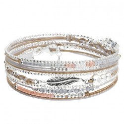 Bracelet DORIANE multi-tours PLUME