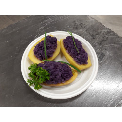 fondant de pomme de terre vitelotte aux amandes