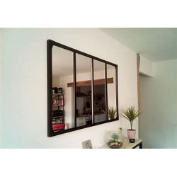 MIROIR NOIR RECTANGULAIRE INDUSTRIEL