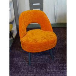 Fauteuil Hugo Pivotant en tissu orange