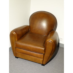 Fauteuil Club en cuir de basane